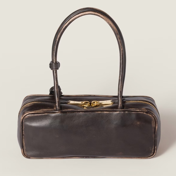 Miu Miu Beau Small Nappa Leather bag Coffee Small - Picture 3 of 14